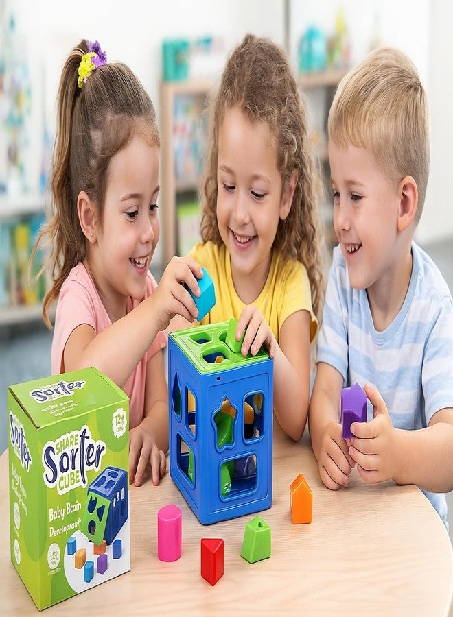 إيثيو مكعبات إيثيو الهندسية لفرز الأشكال - أحجية مطابقة الألوان والأشكال على طريقة مونتيسوري للأطفال الرضع والصغار (12 شهرًا فأكثر) | تنمية المهارات الحسية والمعرفية | صندوق ألعاب تعليمي متعدد الألوان - Image 4